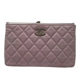 シャネル CHANEL マトラッセミニポーチ ピンク/ラインストーン ソフトキャビア レディース ポーチ