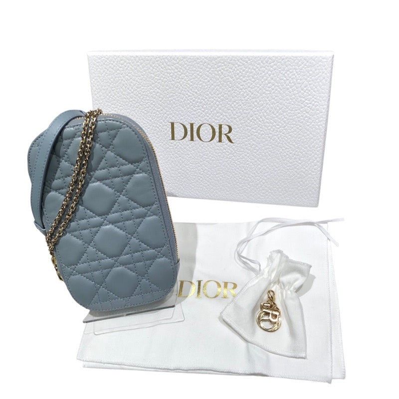 クリスチャン・ディオール Christian Dior レディディオール　フォンショルダー ブルーグレー ラム レディース ショルダーバッグ