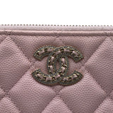 シャネル CHANEL マトラッセミニポーチ ピンク/ラインストーン ソフトキャビア レディース ポーチ