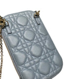クリスチャン・ディオール Christian Dior レディディオール　フォンショルダー ブルーグレー ラム レディース ショルダーバッグ