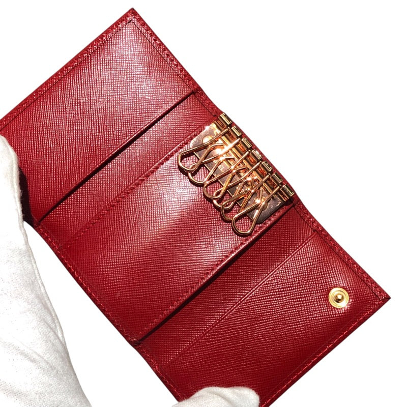 プラダ PRADA 6連キーケース 1M0222 レッド サフィアーノレザー レディース キーケース