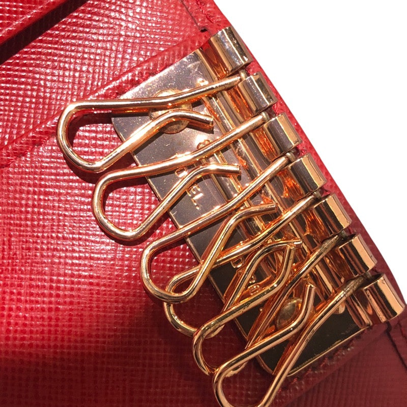 プラダ PRADA 6連キーケース 1M0222 レッド サフィアーノレザー レディース キーケース