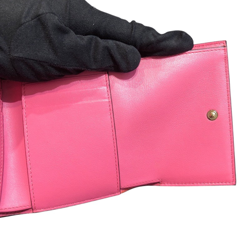 ジミーチュウ JIMMY CHOO マリンダ三つ折り財布 ピンクベージュ/GD カーフレザー レディース 三つ折り財布