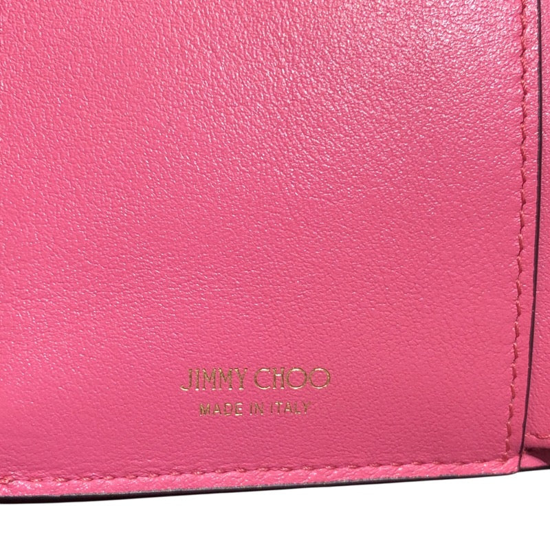 ジミーチュウ JIMMY CHOO マリンダ三つ折り財布 ピンクベージュ/GD カーフレザー レディース 三つ折り財布