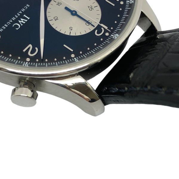 インターナショナルウォッチカンパニー IWC ポルトギーゼ クロノグラフ IW371404 ブラック SS/革ベルト 自動巻き メンズ 腕時計