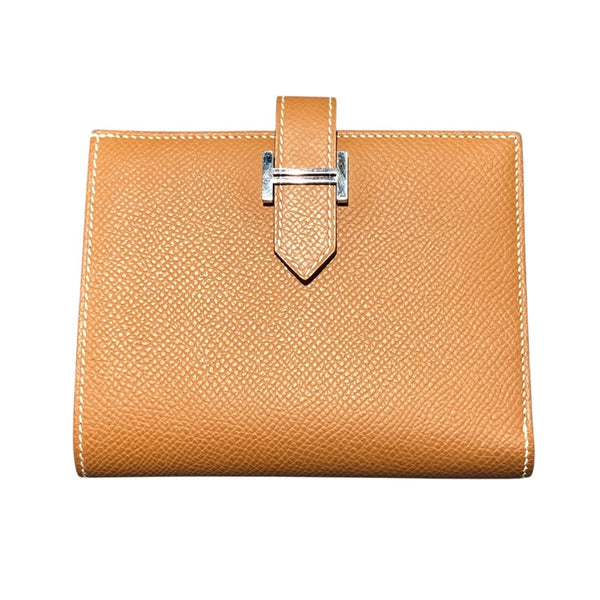 エルメス HERMES ベアンコンパクト B刻印 ゴールド シルバー金具