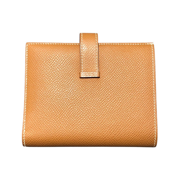 エルメス HERMES ベアンコンパクト B刻印 ゴールド シルバー金具 エプソン ユニセックス 二つ折り財布