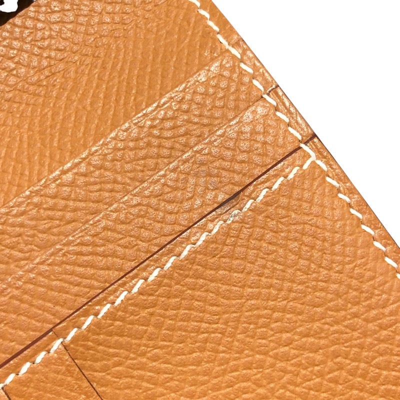 エルメス HERMES ベアンコンパクト B刻印 ゴールド シルバー金具 エプソン ユニセックス 二つ折り財布