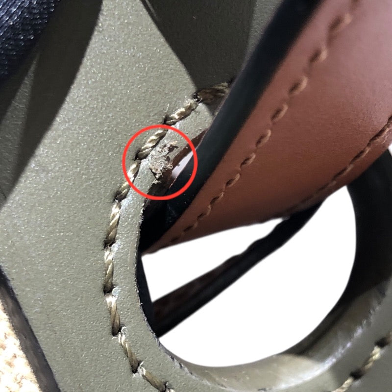 ロエベ LOEWE バルーンバッグ A710C31X30 カーキ×ブラウン キャンバス レザー レディース ショルダーバッグ