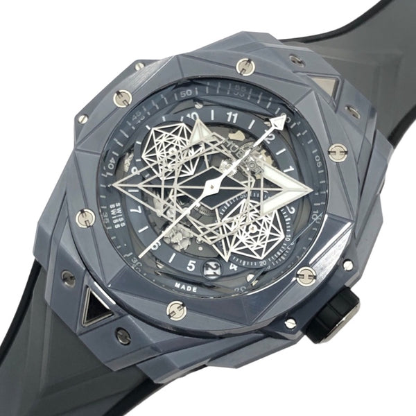 ウブロ HUBLOT ビッグバンウニコ サンブルー2 418.FX.8007.RX.MXM21 グレー セラミック/ラバーベルト 自動巻き メンズ 腕時計
