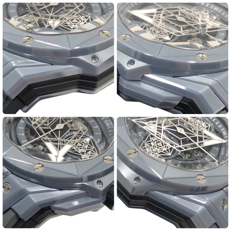 ウブロ HUBLOT ビッグバンウニコ サンブルー2 418.FX.8007.RX.MXM21 グレー セラミック/ラバーベルト 自動巻き メンズ 腕時計