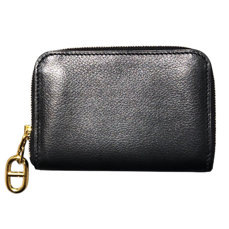 エルメス HERMES ジップアンゴー W刻印 ブラック エバーカラー メンズ コインケース