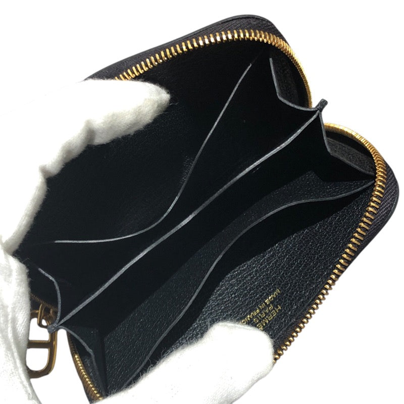 エルメス HERMES ジップアンゴー W刻印 ブラック エバーカラー メンズ コインケース