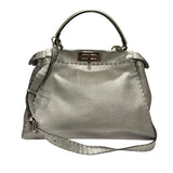 フェンディ FENDI セレリア ピーカブー レギュラー 8BN290 メタリックシルバー カーフレザー レディース ショルダーバッグ