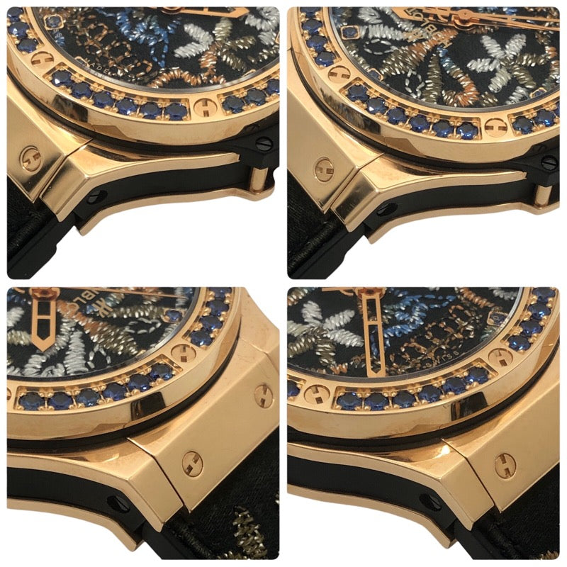 ウブロ HUBLOT ビッグバン　ブロイダリーシュガースカル 343.PS.6599.NR.1201 K18PG 自動巻き ユニセックス 腕時計