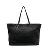 シャネル CHANEL オンザロードトートバッグ A92211 ブラック×シルバー金具 キャビアスキン レディース トートバッグ