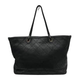 シャネル CHANEL オンザロードトートバッグ A92211 ブラック×シルバー金具 キャビアスキン レディース トートバッグ