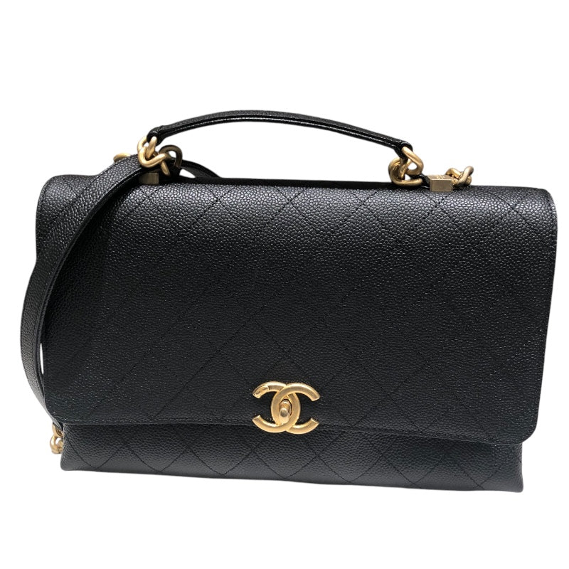 シャネル CHANEL マトラッセ2WAY フラップバッグ AS0305 ブラック ゴールド金具 キャンバス レディース ショルダーバッグ