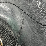 シャネル CHANEL オンザロードトートバッグ A92211 ブラック×シルバー金具 キャビアスキン レディース トートバッグ