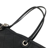 シャネル CHANEL オンザロードトートバッグ A92211 ブラック×シルバー金具 キャビアスキン レディース トートバッグ