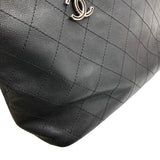 シャネル CHANEL オンザロードトートバッグ A92211 ブラック×シルバー金具 キャビアスキン レディース トートバッグ