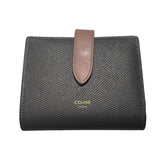 セリーヌ CELINE スモールストラップ ウォレット 10H263BRV グレー、ピンク レザー レディース 二つ折り財布
