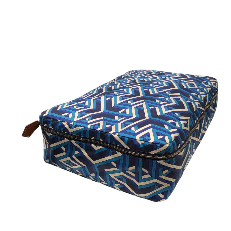 エルメス HERMES ウース・ドゥ　ヴォワヤージュMM Y刻 ブルー シルク ユニセックス ポーチ