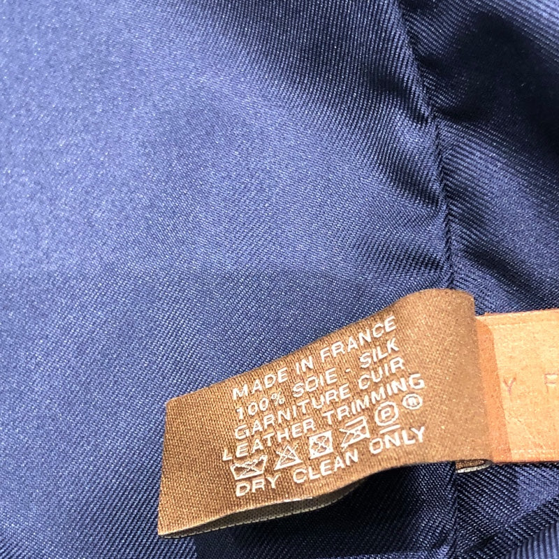 エルメス HERMES ウース・ドゥ　ヴォワヤージュMM Y刻 ブルー シルク ユニセックス ポーチ