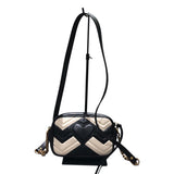 グッチ GUCCI GGマーモント キルティング ミニバッグ 448065 ブラック×ホワイト ゴールド金具 レザー レディース ショルダーバッグ