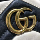 グッチ GUCCI GGマーモント キルティング ミニバッグ 448065 ブラック×ホワイト ゴールド金具 レザー レディース ショルダーバッグ