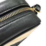 グッチ GUCCI GGマーモント キルティング ミニバッグ 448065 ブラック×ホワイト ゴールド金具 レザー レディース ショルダーバッグ