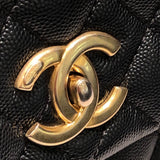 シャネル CHANEL ココハンドル32 AA92992 ブラック ゴールド金具 キャビアスキン レディース ショルダーバッグ