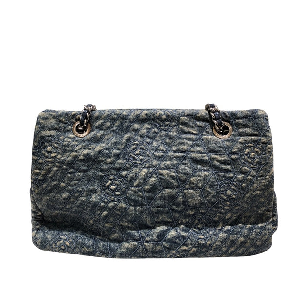 シャネル CHANEL カメリアチェーンショルダー A66903 デニムブルー デニム レディース ショルダーバッグ