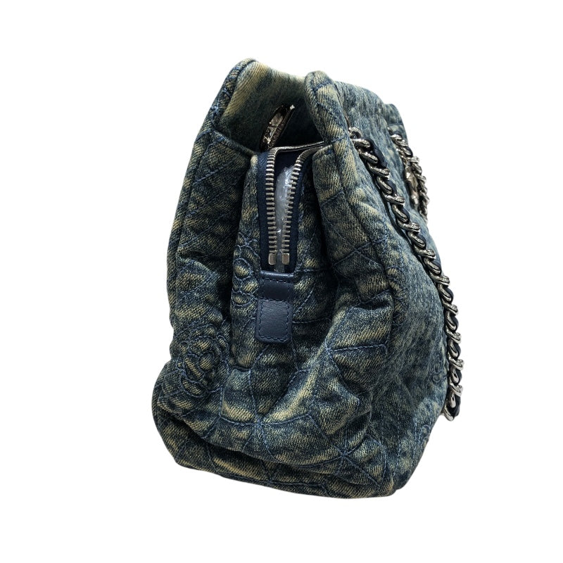 シャネル CHANEL カメリアチェーンショルダー A66903 デニムブルー デニム レディース ショルダーバッグ