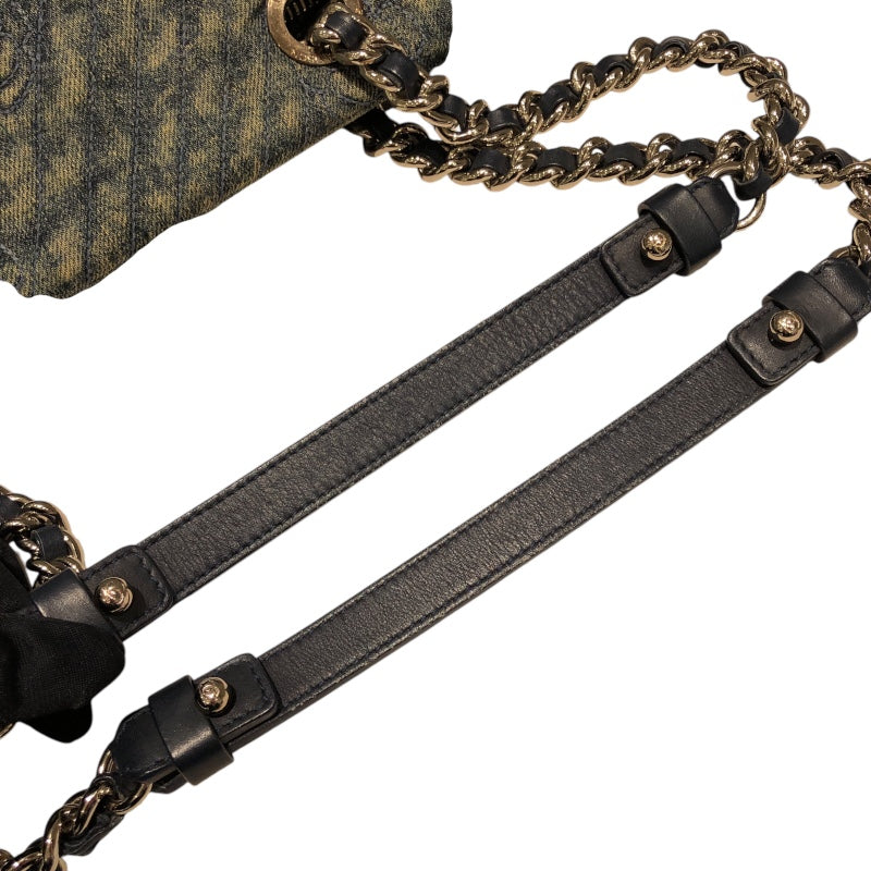 シャネル CHANEL カメリアチェーンショルダー A66903 デニムブルー デニム レディース ショルダーバッグ