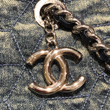 シャネル CHANEL カメリアチェーンショルダー A66903 デニムブルー デニム レディース ショルダーバッグ