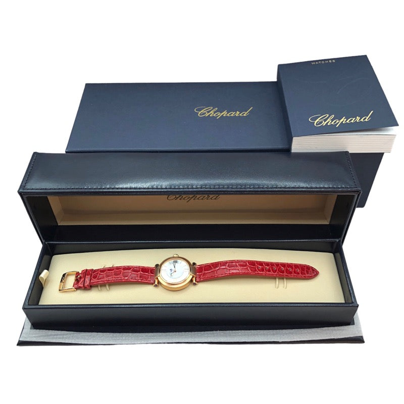 ショパール Chopard インペリアーレ 384319-5005 ホワイトシェル文字盤 K18PG/レザーストラップ 自動巻き レディース 腕時計