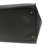 Valextra ヴァレクストラ 2WAY ハンドバッグ グレー/グリーン ゴールド金具 レザー/ファー レディース トートバッグ