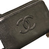 シャネル CHANEL キーリング付コインケース A68885 ブラック×シルバー金具 キャビアスキン レディース コインケース