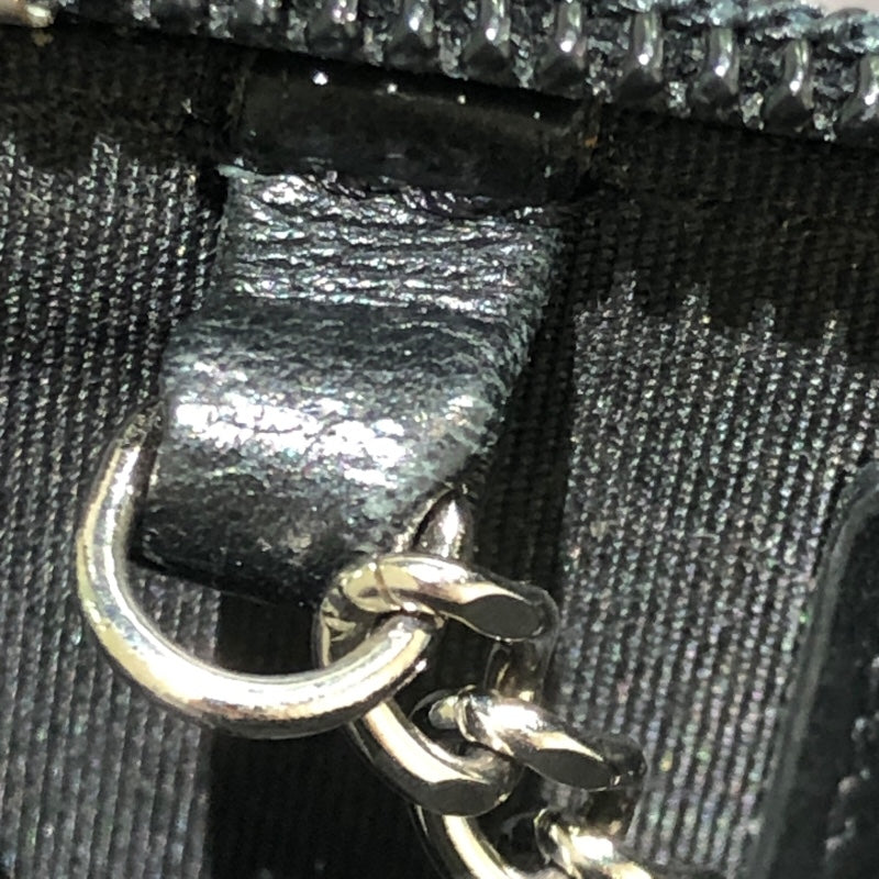 CHANEL ケース　シルバー金具 シャネル CHANEL キーリング付コインケース A68885 ブラック×シルバー