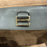 Valextra ヴァレクストラ 2WAY ハンドバッグ グレー/グリーン ゴールド金具 レザー/ファー レディース トートバッグ