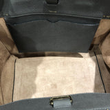 Valextra ヴァレクストラ 2WAY ハンドバッグ グレー/グリーン ゴールド金具 レザー/ファー レディース トートバッグ