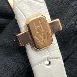 ハリーウィンストン HARRY WINSTON アヴェニューCミニ・エリプティック AVCQHM16RR045 ホワイトシェル K18PG/革ベルト クオーツ レディース 腕時計