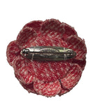 シャネル CHANEL カメリア コサージュ レッド、ホワイト ツイード/メタル レディース ブローチ