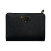 プラダ PRADA サフィアーノ トライアングル ウォレット 1ML018-QHH-F0002 ブラック サフィアーノレザー レディース 二つ折り財布
