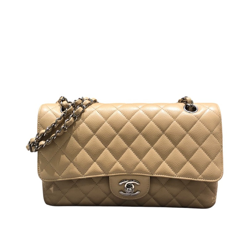 シャネル CHANEL マトラッセ25 A01112 ベージュ SV金具 キャビア レディース ショルダーバッグ