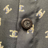 シャネル CHANEL ココマーク総柄シルクカットソー P44324 グレー シルク レディース カットソー