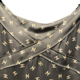シャネル CHANEL ココマーク総柄シルクカットソー P44324 グレー シルク レディース カットソー