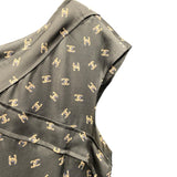 シャネル CHANEL ココマーク総柄シルクカットソー P44324 グレー シルク レディース カットソー