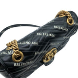 グッチ GUCCI GGマーモント ショルダーバッグ バレンシアガ コラボ 443497 ブラック・GD金具 レザー レディース ショルダーバッグ